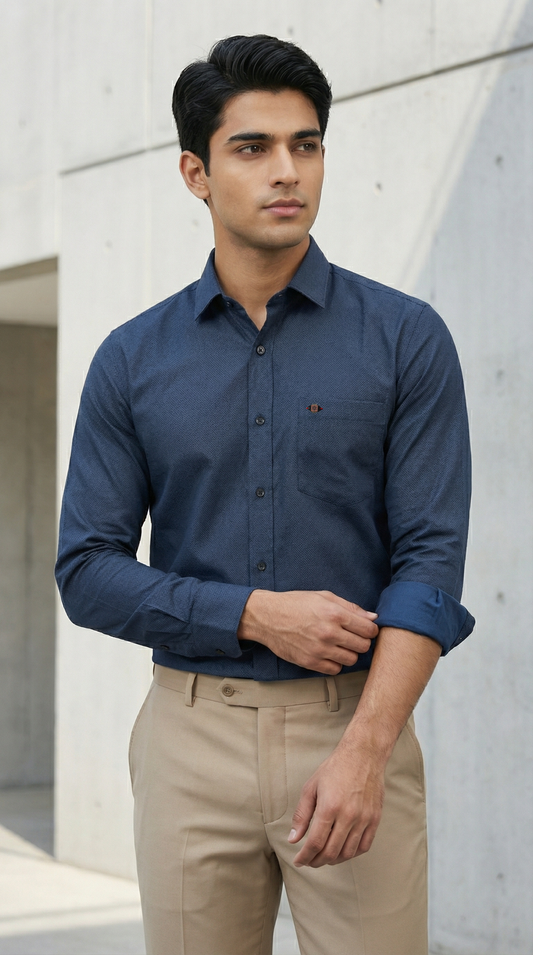 Imperial Navy Satin Shirt