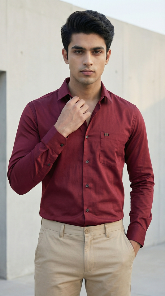 Imperial Red Satin Shirt