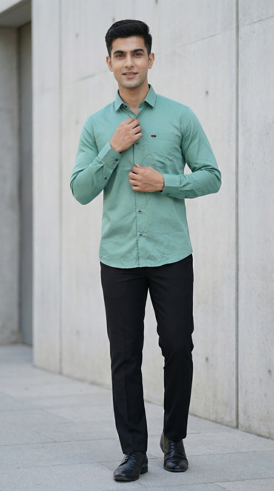 Ivory Sage Satin Shirt