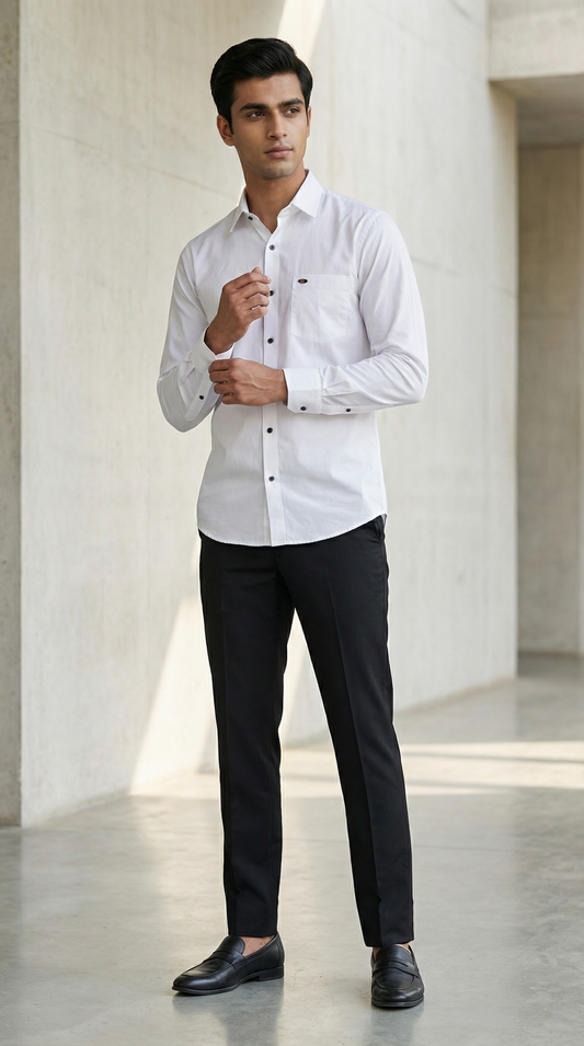 Icey White Satin Shirt