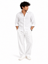 Ivory Linen Blend Shirt