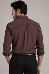 Men's Solid Deep Wine Linen Shirt