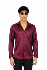 Velvet Wine Satin Shirt