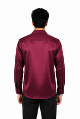 Velvet Wine Satin Shirt