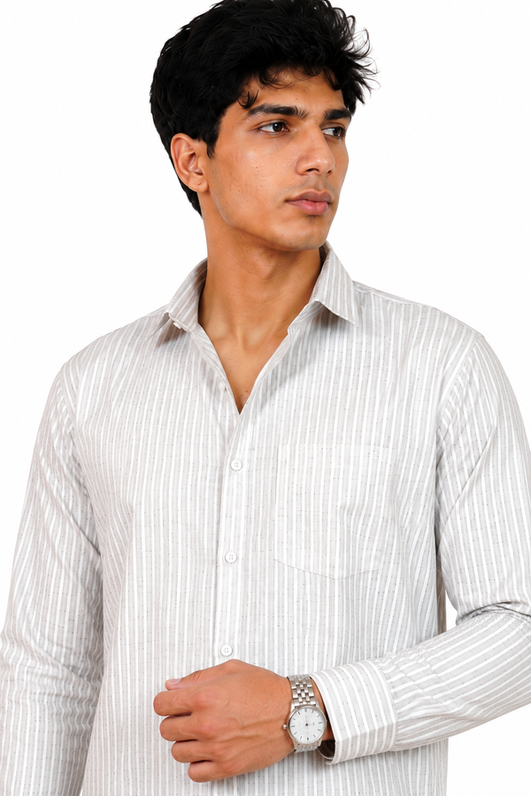 Ash grey stripes shirt