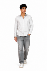 Ash grey stripes shirt
