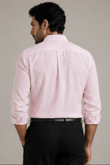 Men's Solid Blush Pink Linen Shirt