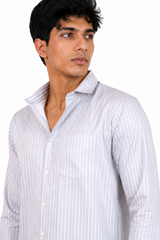 Ivory Lavender Stripes shirt