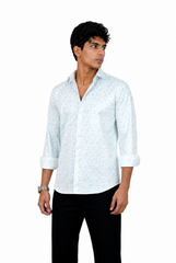 Ice Blue Printed Shirt
