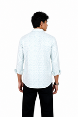 Ice Blue Printed Shirt