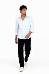 Ice Blue Printed Shirt