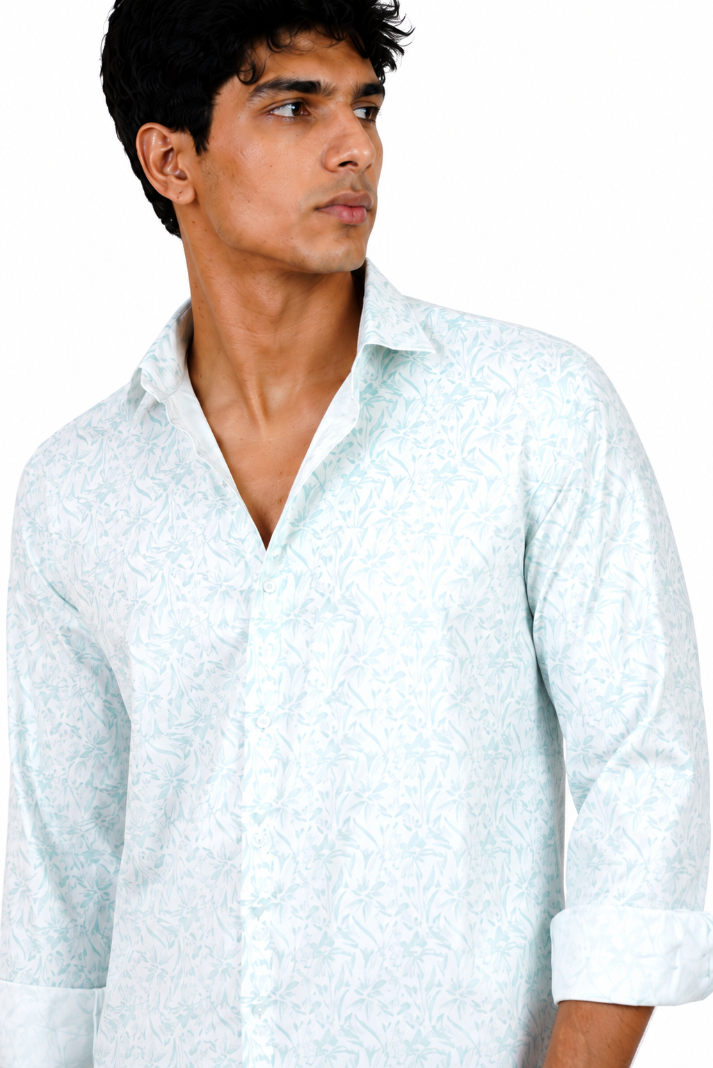 Ice Blue Printed Shirt