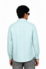 Aqua Blue Printed Shirt