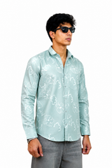 Mint Floral printed Shirt
