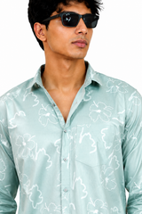 Mint Floral printed Shirt