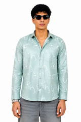 Mint Floral printed Shirt