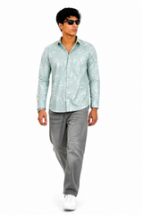 Mint Floral printed Shirt