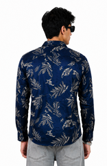 Indigo Leaf printed shirt