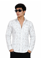 White Floral printed  Shirt