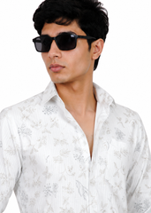 White Floral printed  Shirt