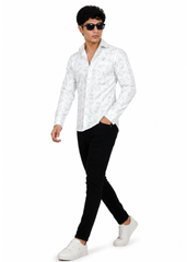 White Floral printed  Shirt