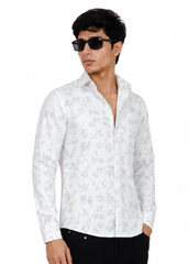 White Floral printed  Shirt