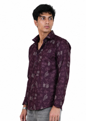 Maroon Floral Printed Shirt