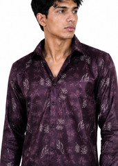 Maroon Floral Printed Shirt