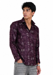 Maroon Floral Printed Shirt