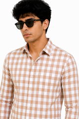 Beige Check Shirt
