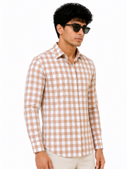 Beige Check Shirt