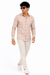Beige Check Shirt