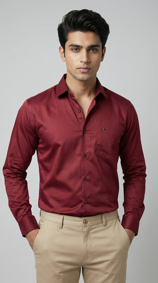 Imperial Red Satin Shirt