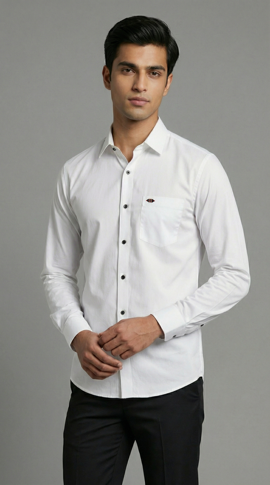 Icey White Satin Shirt