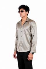Mushroom Beige satin shirt
