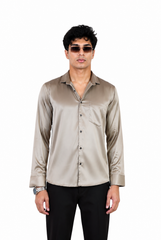 Mushroom Beige satin shirt