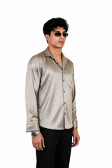 Mushroom Beige satin shirt