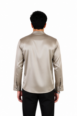 Mushroom Beige satin shirt