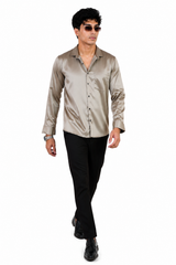 Mushroom Beige satin shirt