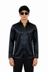 Black Mirage Satin Shirt