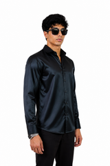 Black Mirage Satin Shirt