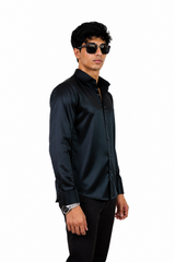 Black Mirage Satin Shirt