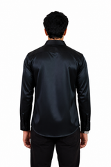 Black Mirage Satin Shirt