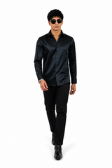 Black Mirage Satin Shirt