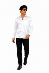 Lunar White Satin shirt