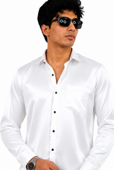 Lunar White Satin shirt