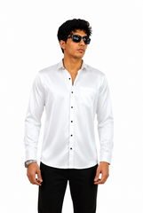 Lunar White Satin shirt