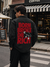 Born Broke Die Rich – Black Linen Statement Shirt