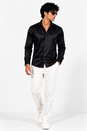 The Black Satin Shirt
