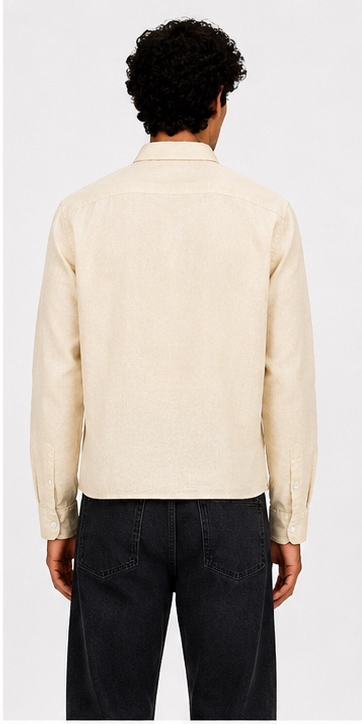 Men's Solid Straight Fit Butter Yellow Shade Linen Shirt
